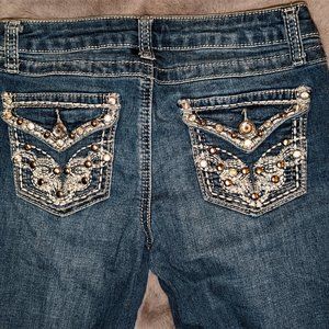 Ladies Project Indigo Blue Jeans Embellished/Embroidered Size 3/30 Inseam